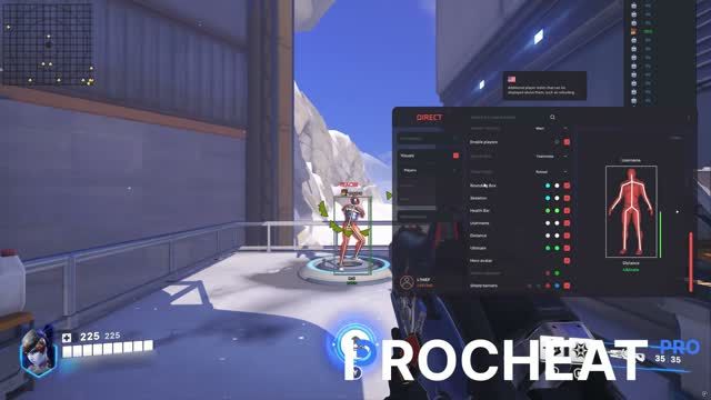 DMA cheat gameplay in Overwatch 2