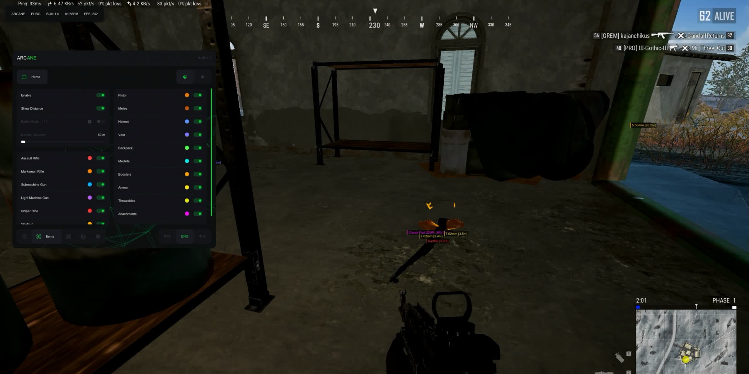 Чит Arcane ESP + NoRecoil для PUBG: Полный контроль и информация