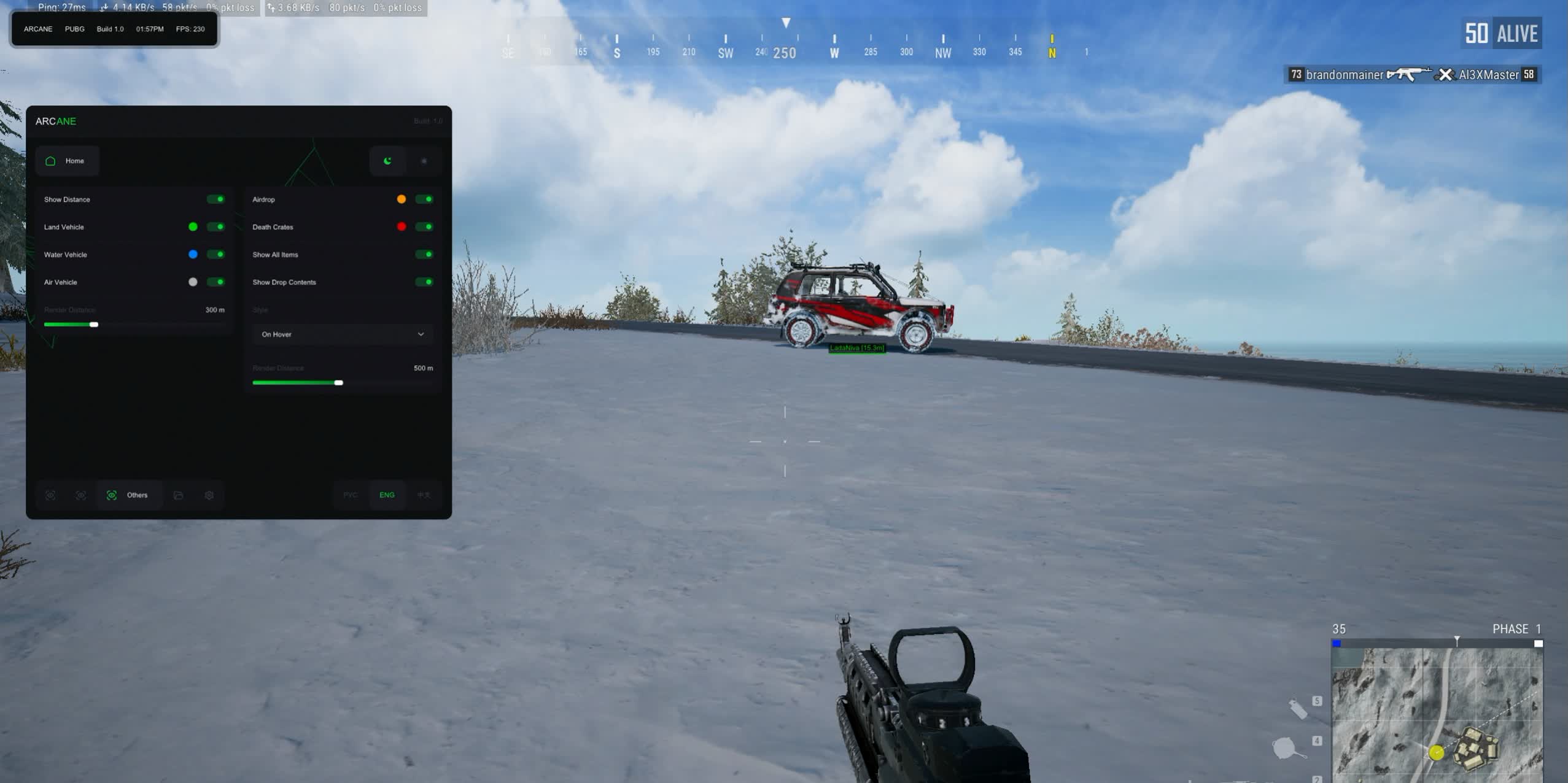 Чит Arcane ESP + NoRecoil для PUBG: Полный контроль и информация
