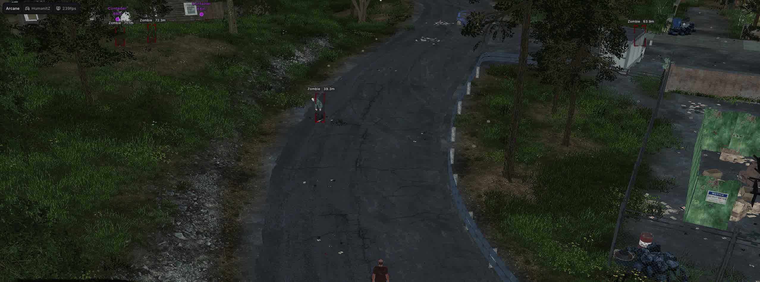 Чит Arcane для HumanitZ: ВХ на игроков, зомби и лут - Главный скриншот
