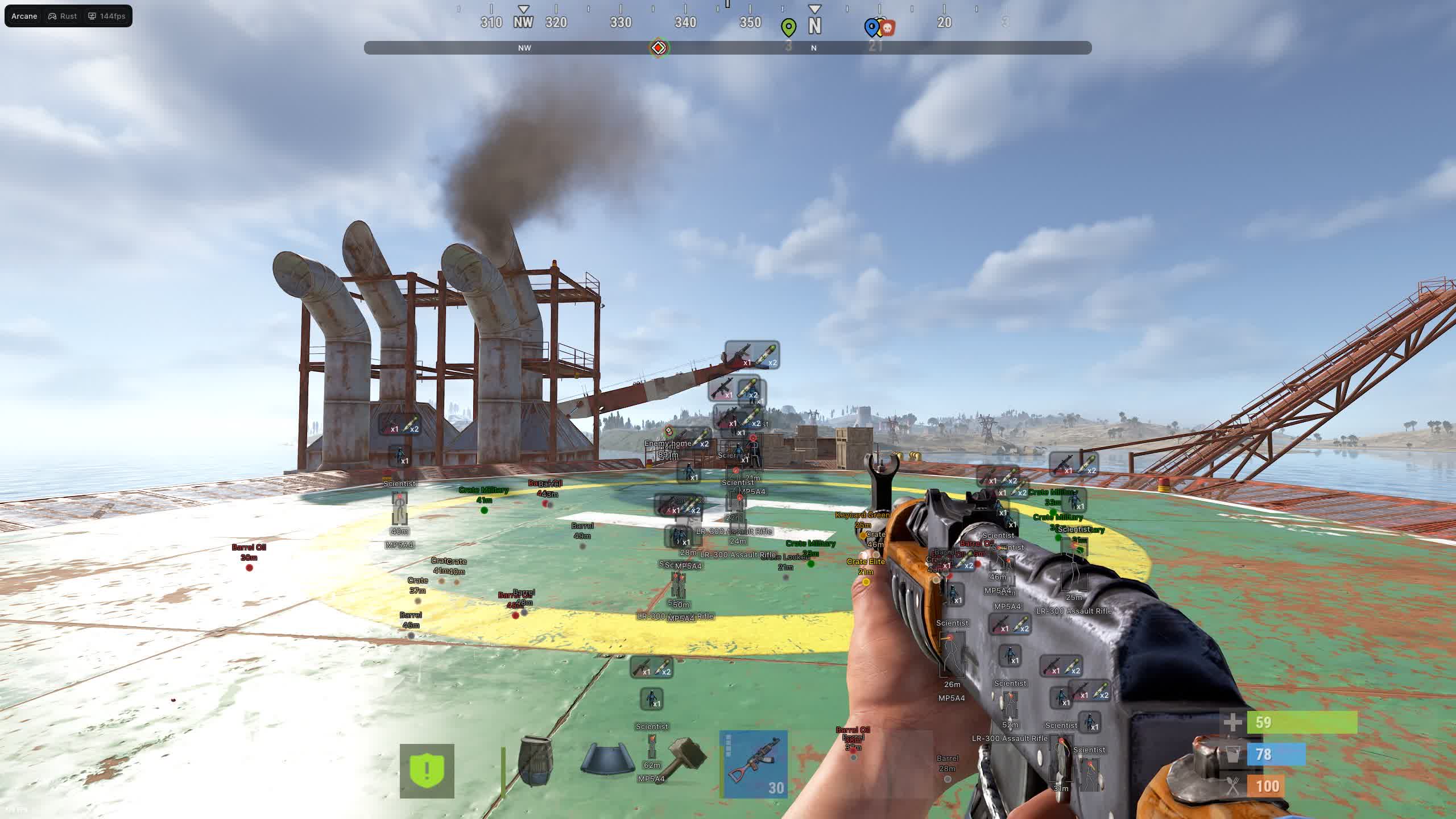 Чит Arcane для Rust: Сайлент Аим, ВХ и Толстая пуля - Главный скриншот