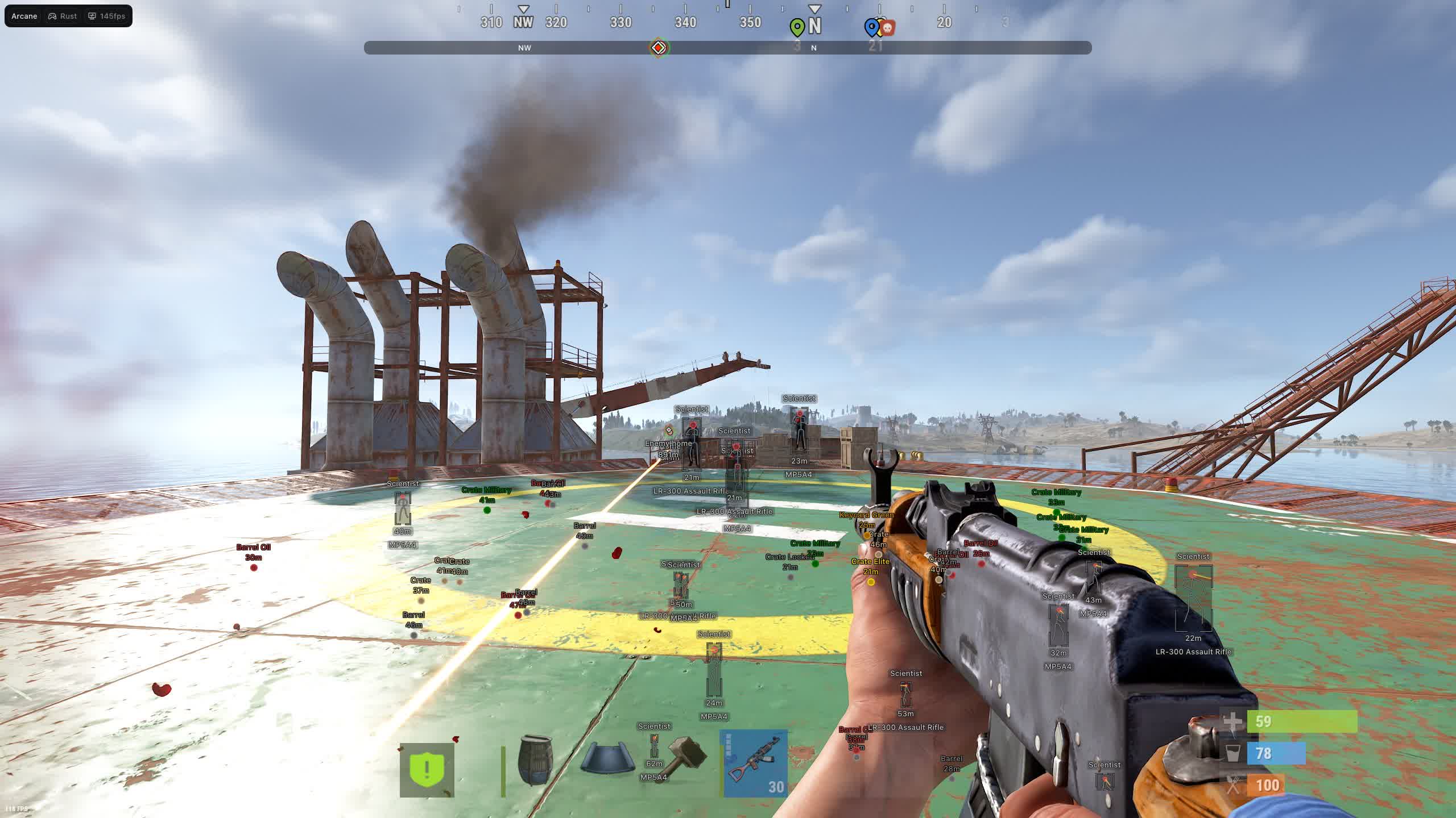 Чит Arcane для Rust: Сайлент Аим, ВХ и Толстая пуля - Миниатюра 2