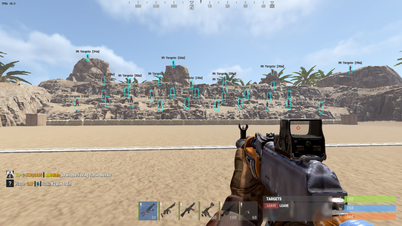 Чит Rust ESP от CourierScript: ВХ на игроков и дистанцию - Главный скриншот