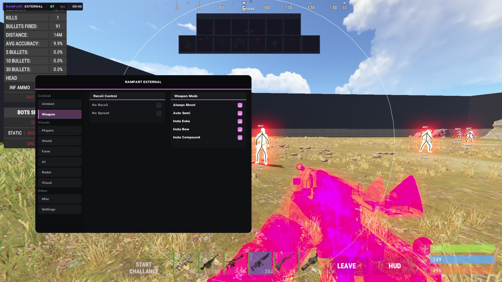 Чит Rampart External для Rust - Главный скриншот