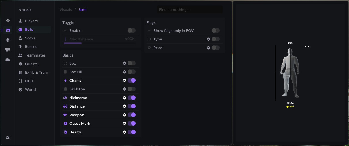 Escape From Tarkov — Ancient External с аимботом и ESP - Миниатюра 14