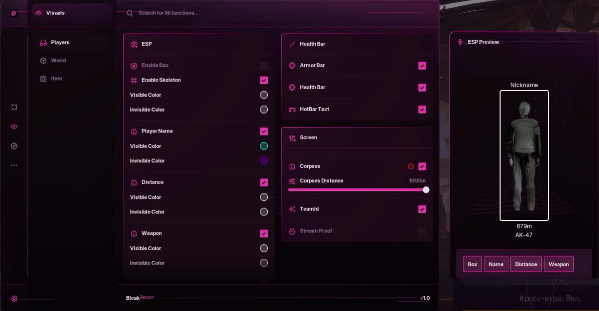Bleak — чит для Arc Raiders с аимботом, ESP и радаром - Миниатюра 10