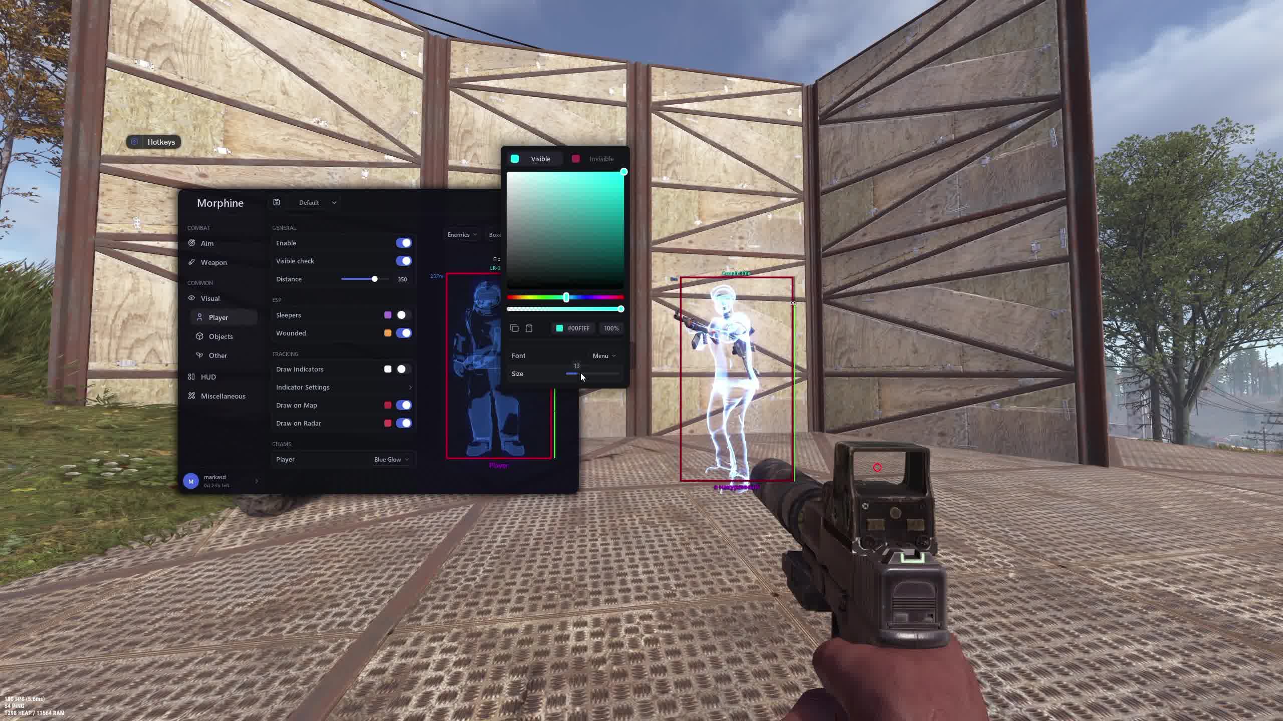 Morphine — приватный чит для Rust - Главный скриншот