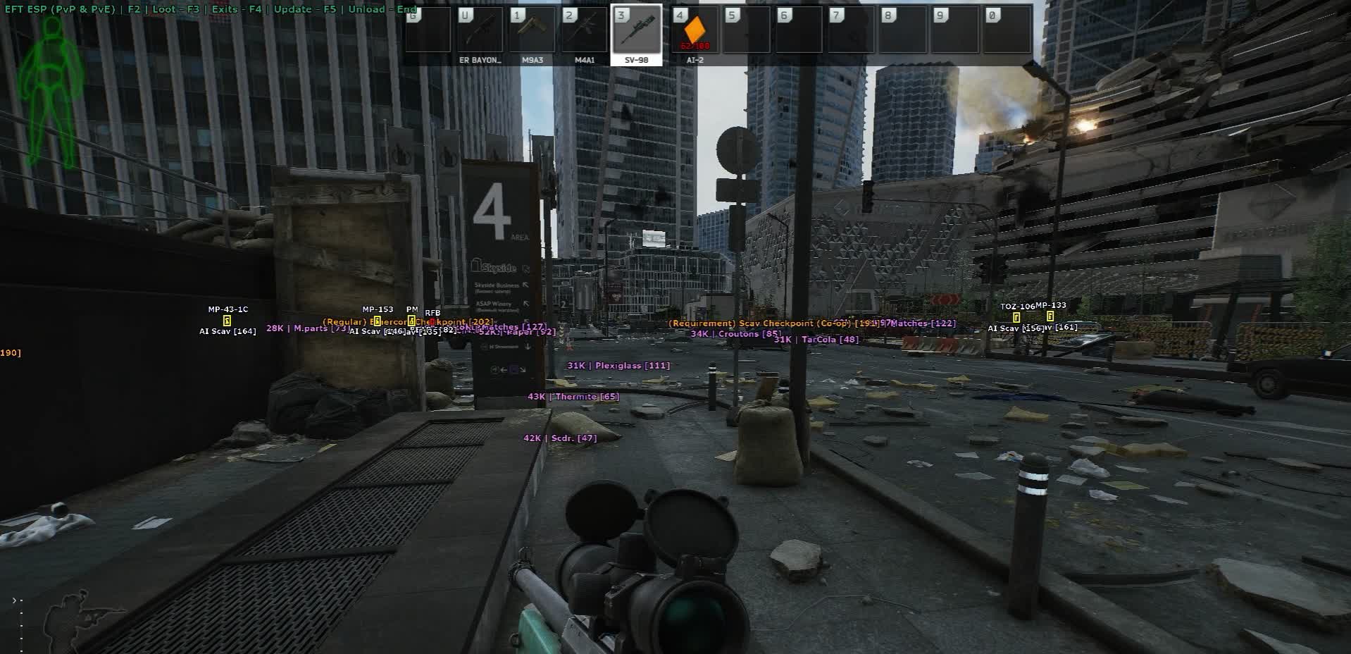 Чит Soft Hub на Escape From Tarkov — ESP с фильтром лута по цене - Главный скриншот